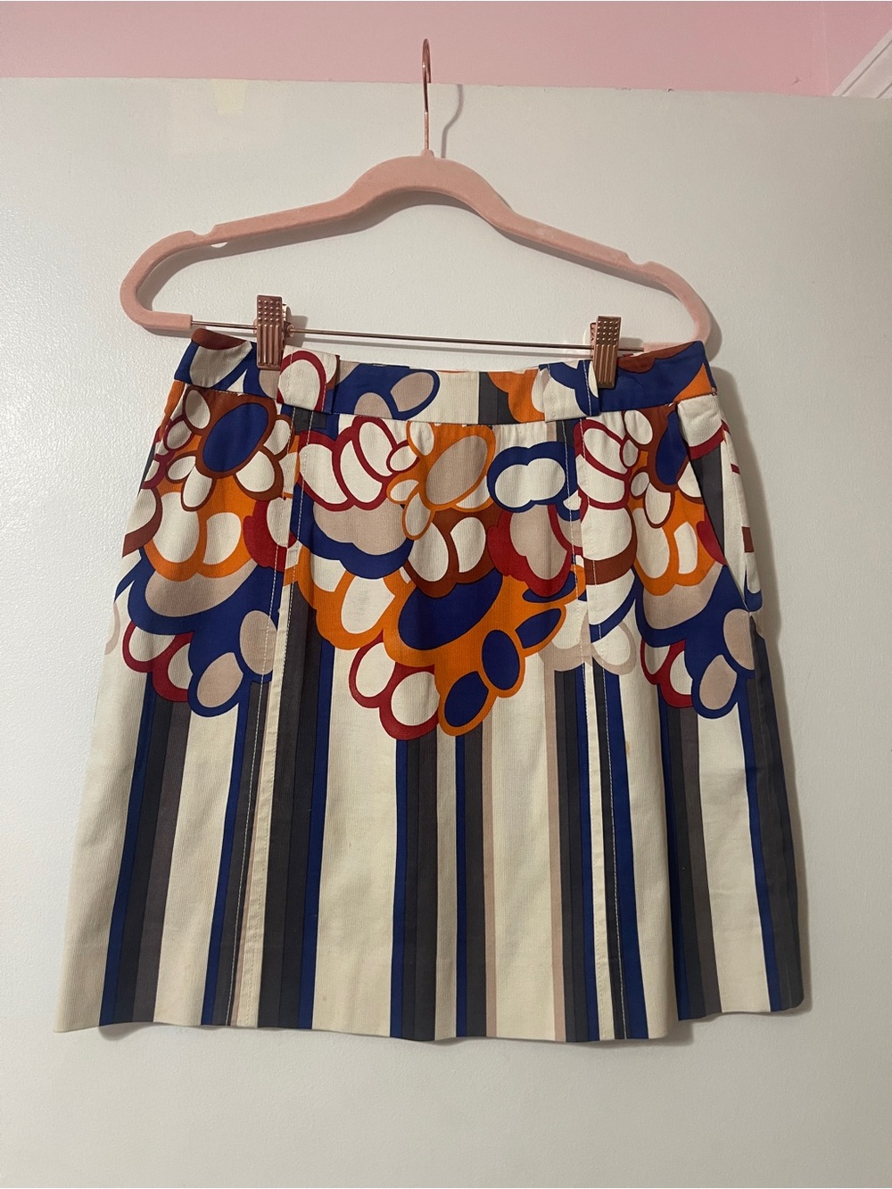Etcetera Multi-Color Floral & Stripe Mini Skirt